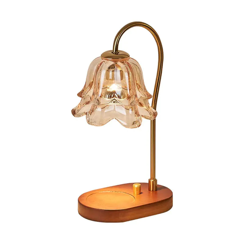 Lampe de table veilleuse chauffe-cire en verre pour aromathérapie
