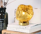 Lampe de table créative en verre et pierre de lave pour la décoration de la chambre