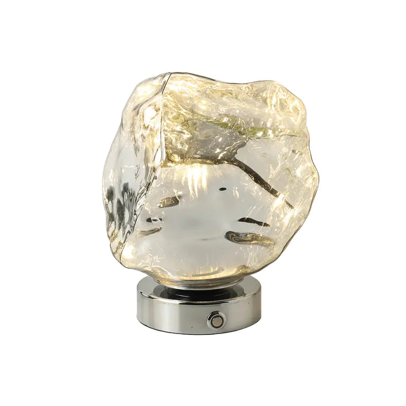 Lampe de table créative en verre et pierre de lave pour la décoration de la chambre