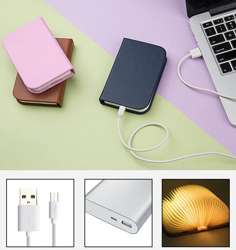 Lampe de lecture LED pliable avec design rechargeable coloré