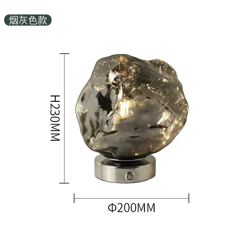 Lampe de table créative en verre et pierre de lave pour la décoration de la chambre
